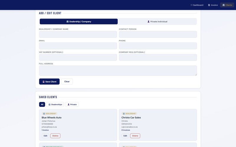 AutoInvoice Clients