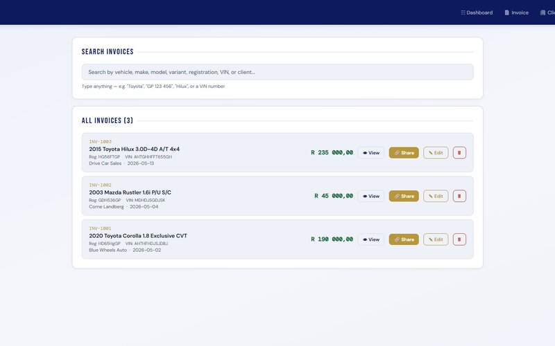 AutoInvoice History