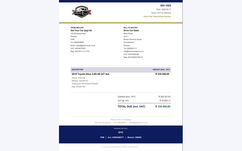 AutoInvoice Invoice PDF